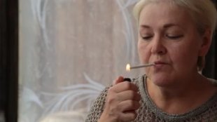 53 Smoking Granny Stock Video Footage